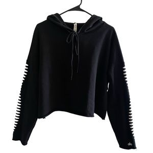 ALO Yoga cropped black hoodie sweatshirt
